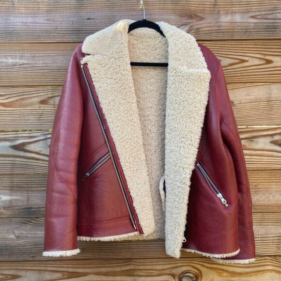 Sandro Leather / Sherpa Jacket - Picture 11 of 12